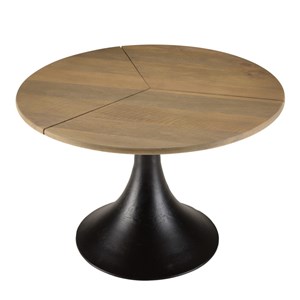 James - table d'appoint 65x65cm plateau en manguier pied évasé noir