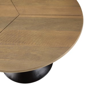 James - table d'appoint 65x65cm plateau en manguier pied évasé noir