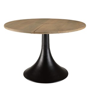 James - table d'appoint 65x65cm plateau en manguier pied évasé noir