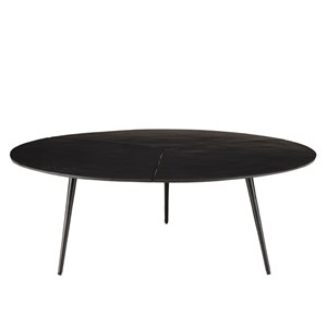 James - table basse ronde 100x100cm en aluminium noir mat