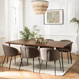 Kiara - table à manger rectangulaire 220x100cm bois recyclé