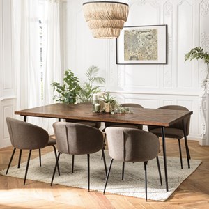 Kiara - table à manger rectangulaire 220x100cm bois recyclé