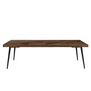 Kiara - table basse rect. 135x70cm bois recyclé pieds métal noir