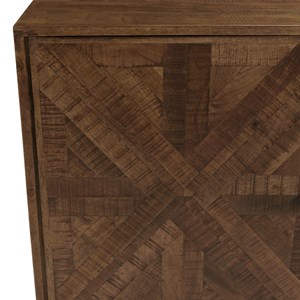 Kiara - buffet 3 portes bois recyclé formes symétriques pieds noir