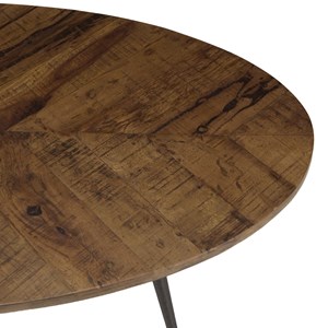 Kiara - table basse en bois recyclé ovale 135x70cm plateau chevrons