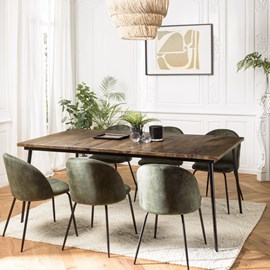 Kiara - table à manger rectangulaire 200x100cm bois recyclé