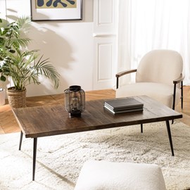 Kiara - table basse rectangle bois recyclé pieds métal