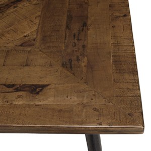 Kiara - table à manger bois recyclé rect. 220x100cm formes géométriques