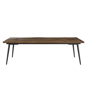 Kiara - table basse en bois recyclé rect. 135x70cm formes géométriques