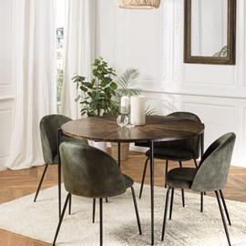 Kiara - table à manger ronde 120x120cm en bois recyclé