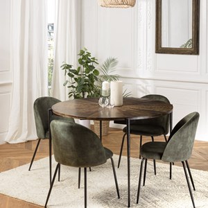 Kiara - table à manger ronde 120x120cm en bois recyclé