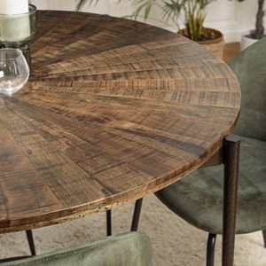 Kiara - table à manger ronde 120x120cm en bois recyclé
