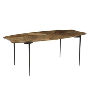 Kiara - table à manger bords concaves 200x100cm bois recyclé