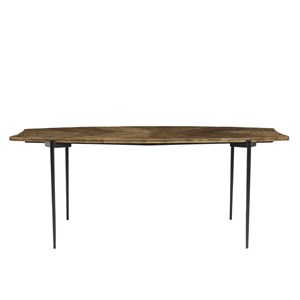 Kiara - table à manger bords concaves 200x100cm bois recyclé