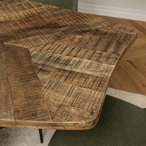 Kiara - table à manger bords concaves 200x100cm bois recyclé