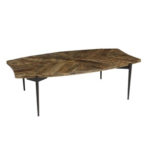 Kiara - table basse bords concaves 135x75cm en bois recyclé