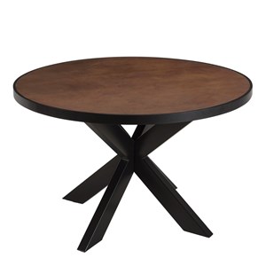 Basile - table à manger 120x120 effet pierre couleur marron