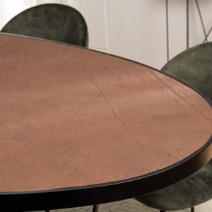 Basile - table à manger 220x110 effet pierre couleur marron