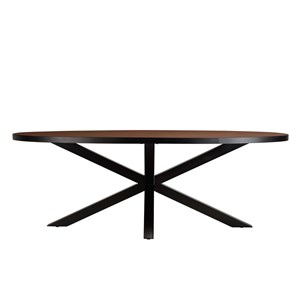 Basile - table à manger 220x110 effet pierre couleur marron