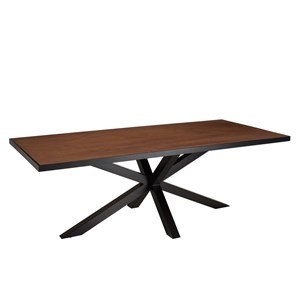 Basile - table à manger 220x100 effet pierre couleur marron