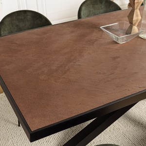 Basile - table à manger 220x100 effet pierre couleur marron