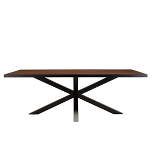 Basile - table à manger 220x100 effet pierre couleur marron