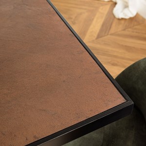 Basile - table à manger 220x100 effet pierre couleur marron