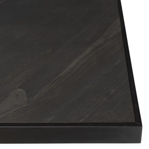 Basile - table à manger 220x100cm plateau noir effet pierre