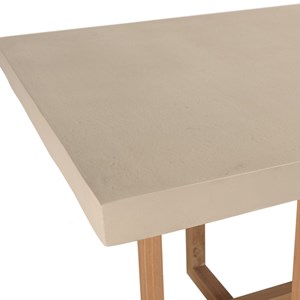 Dak - table à manger rect. 243x100cm en béton et bois de teck beige