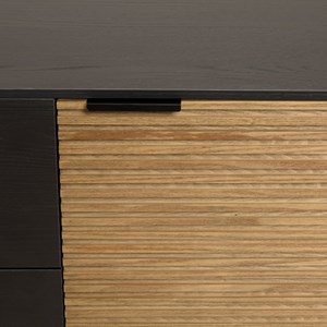 Charlie - buffet bois 3 tiroirs 2 portes pin marron et noir
