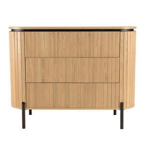 Charlie - commode bois 3 tiroirs style rétro pin marron