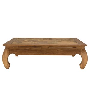 Sixtine - table opium 120x120cm bois de teck recyclé plateau mosaïque