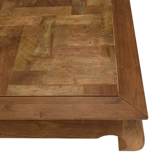 Sixtine - table opium 120x120cm bois de teck recyclé plateau mosaïque