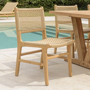 Valeria - lot de 2 chaises jardin en bois de teck naturel rotin beige