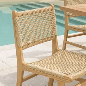 Valeria - lot de 2 chaises jardin en bois de teck naturel rotin beige