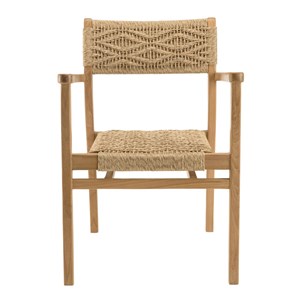 Valeria - lot de 2 fauteuils jardin en bois teck rotin motif losange