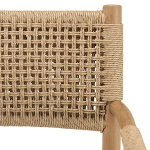 Valeria - lot de 2 fauteuils jardin accoudoirs bois teck rotin beige