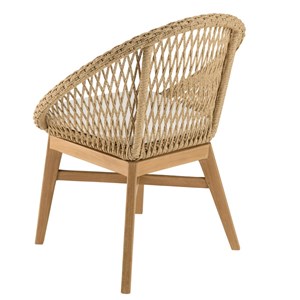 Valeria - lot de 2 fauteuils jardin arrondi en bois teck rotin