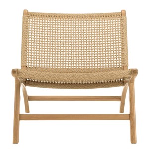 Valeria - lot de 2 fauteuils de jardin en bois de teck rotin beige