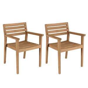 Kally - lot de 2 fauteuils de jardin en bois teck