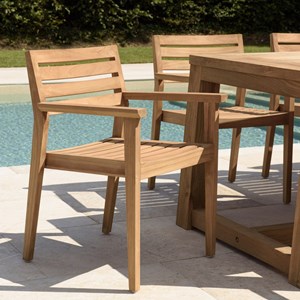 Kally - lot de 2 fauteuils de jardin en bois teck