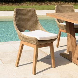 Kally - lot de 2 chaises jardin rotin synth. Et coussin pieds droits