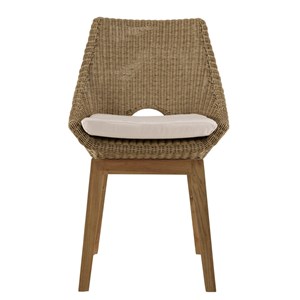 Kally - lot de 2 chaises jardin rotin synth. Et coussin pieds droits