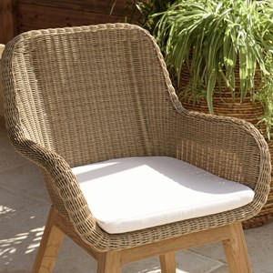 Kally - lot 2 fauteuils jardin rotin synth. Et coussin pieds droits