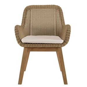 Kally - lot 2 fauteuils jardin rotin synth. Et coussin pieds droits