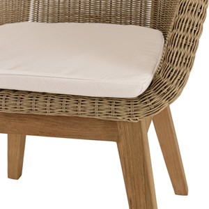 Kally - lot 2 fauteuils jardin rotin synth. Et coussin pieds droits