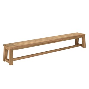 Kally - banc de jardin 270x35cm en bois teck recyclé couleur naturelle