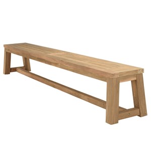 Kally - banc de jardin 270x35cm en bois teck recyclé couleur naturelle