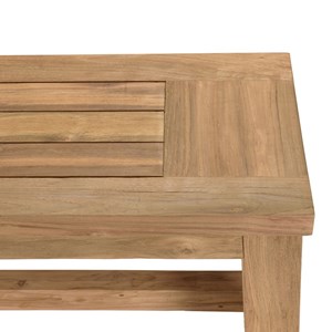 Kally - banc de jardin 270x35cm en bois teck recyclé couleur naturelle
