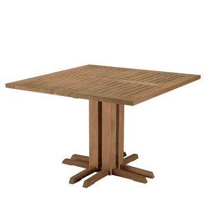 Kally - table à manger jardin carrée 110x110cm en bois teck recyclé